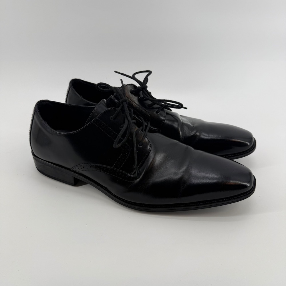 Stacy Adams Mens Black Leather‎ Dress Shoes Size 14 M Lace Up Oxford Square Toe